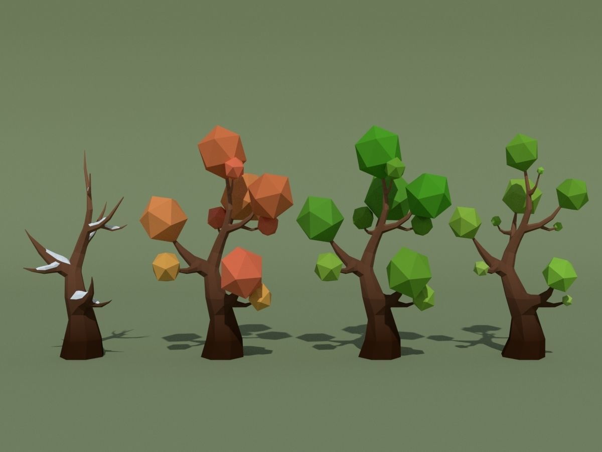 LowPoly Forest Pack Low-poly 3D model_19