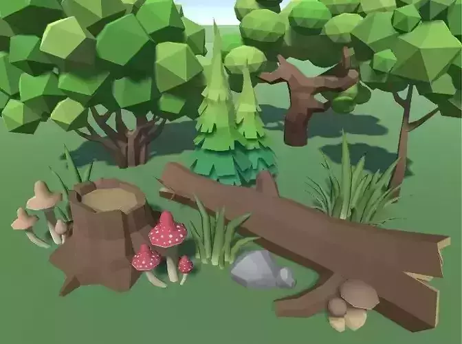LowPoly Forest Pack Low-poly 3D model LowPoly Forest Pack Low-poly 3D model