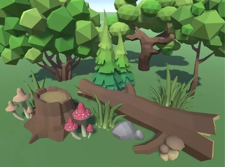 LowPoly Forest Pack Low-poly 3D model_0