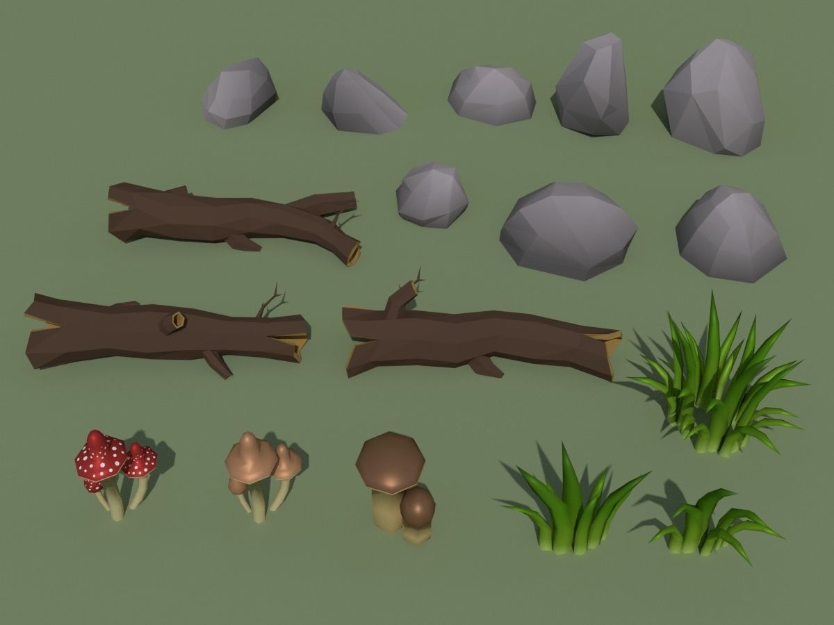 LowPoly Forest Pack Low-poly 3D model_56