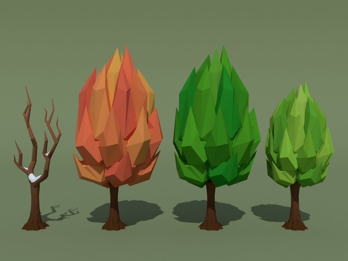 LowPoly Forest Pack Low-poly 3D model_10