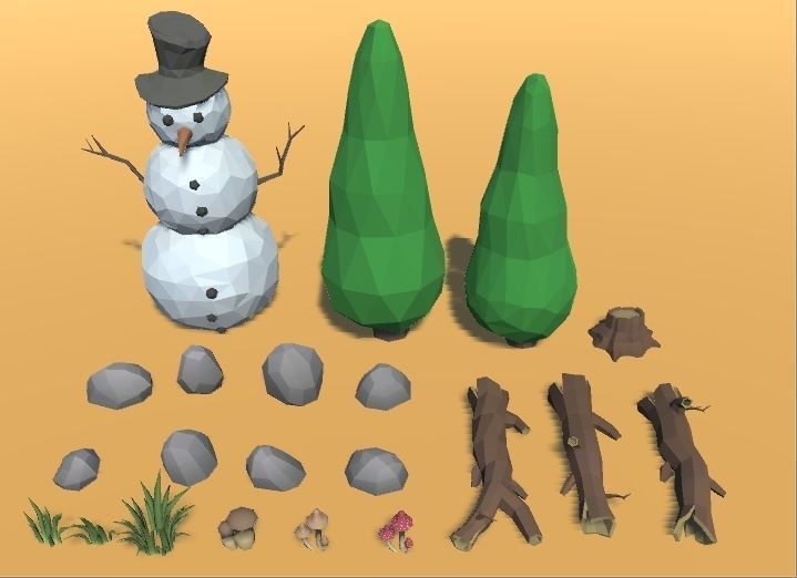 LowPoly Forest Pack Low-poly 3D model_65