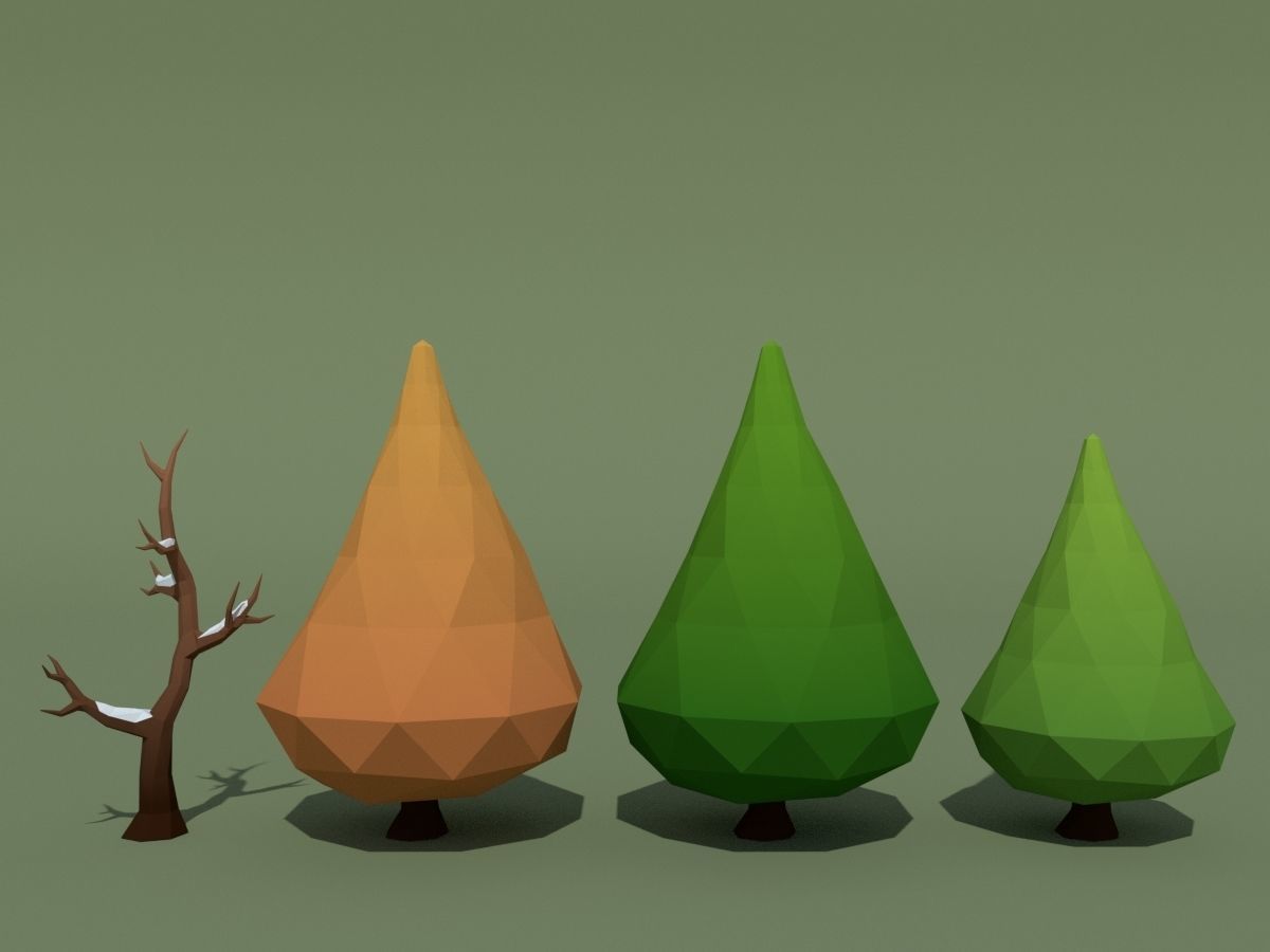 LowPoly Forest Pack Low-poly 3D model_5