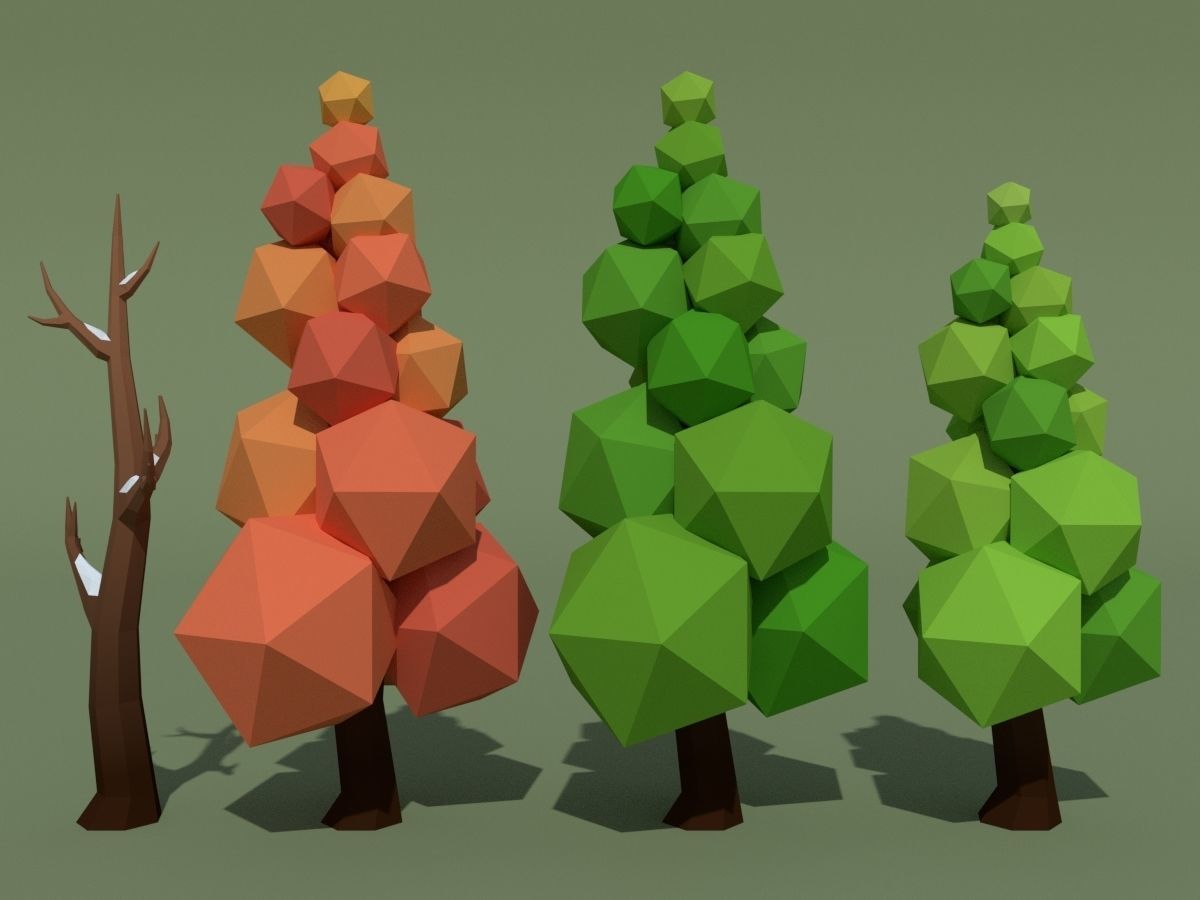 LowPoly Forest Pack Low-poly 3D model_16