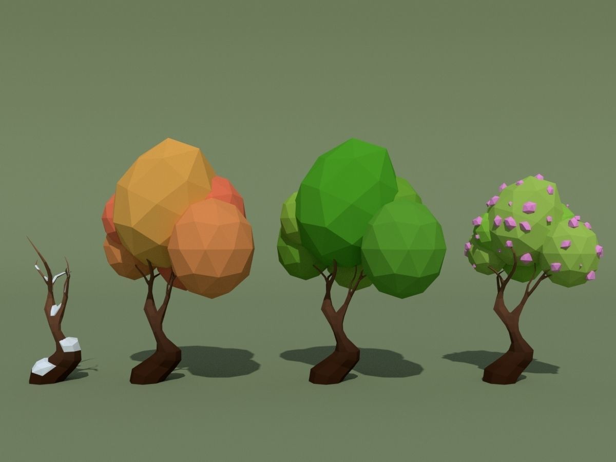 LowPoly Forest Pack Low-poly 3D model_40