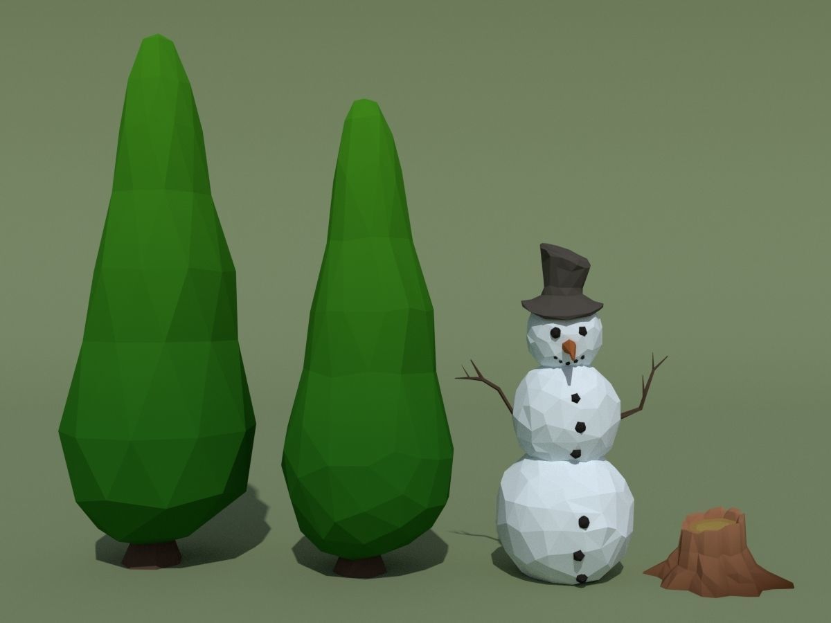 LowPoly Forest Pack Low-poly 3D model_55