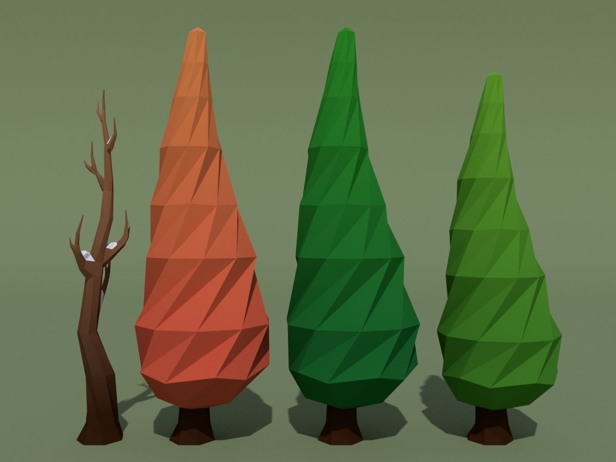 LowPoly Forest Pack Low-poly 3D model_13