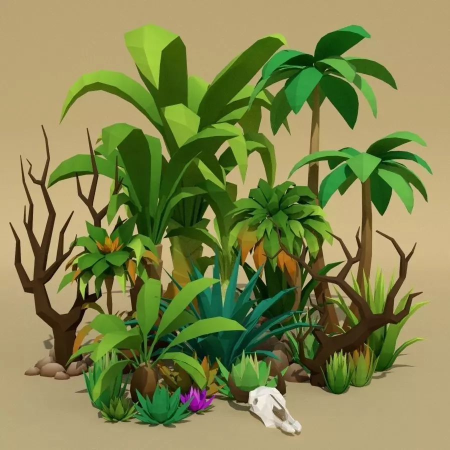 LowPoly Desert Pack Low-poly 3D model_0