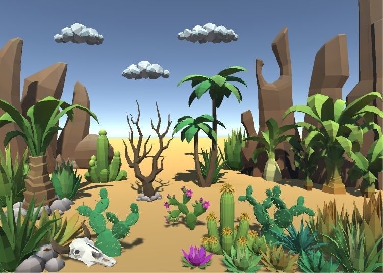 LowPoly Desert Pack Low-poly 3D model_1