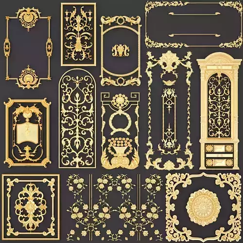 Collection stucco molding frame 3D model