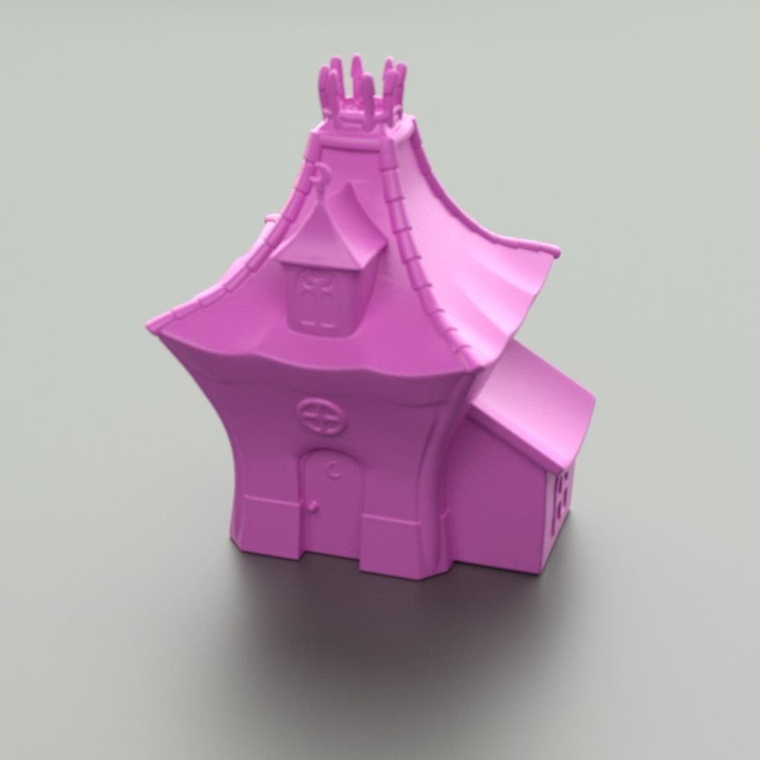 Cartoon Witch House 3D print model_1