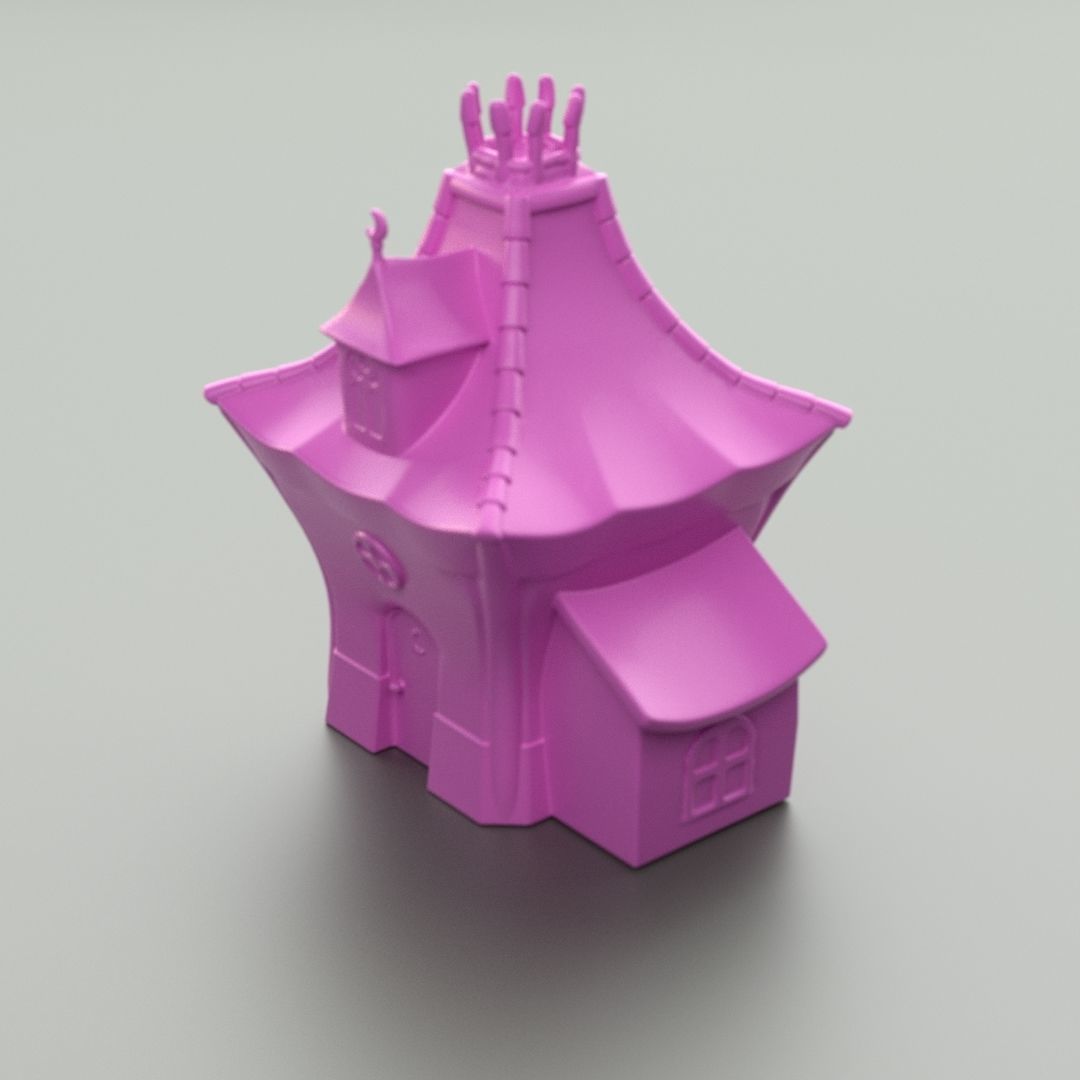 Cartoon Witch House 3D print model_6
