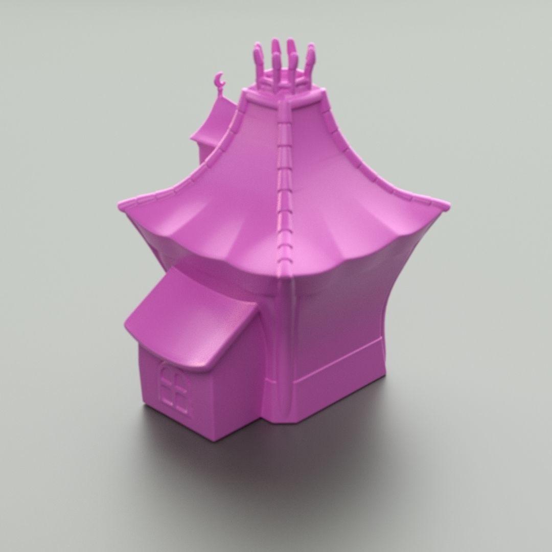 Cartoon Witch House 3D print model_5