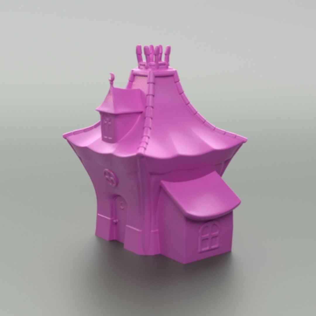 Cartoon Witch House 3D print model_7