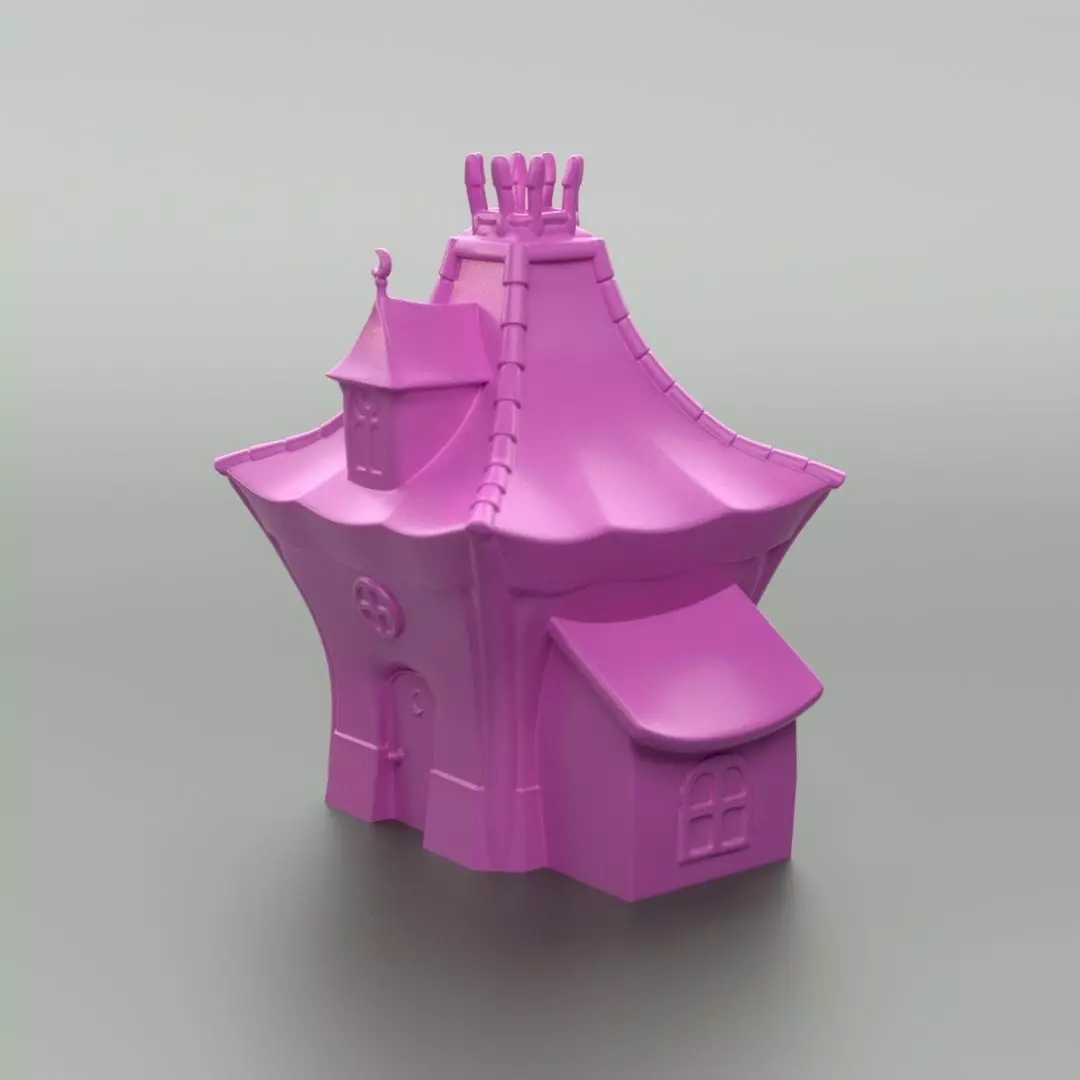 Cartoon Witch House 3D print model_0