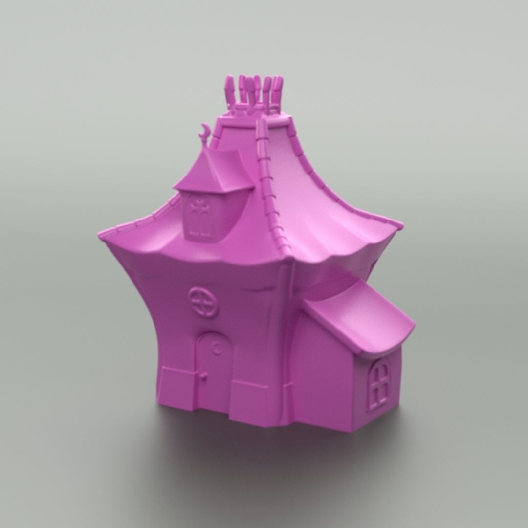 Cartoon Witch House 3D print model_8