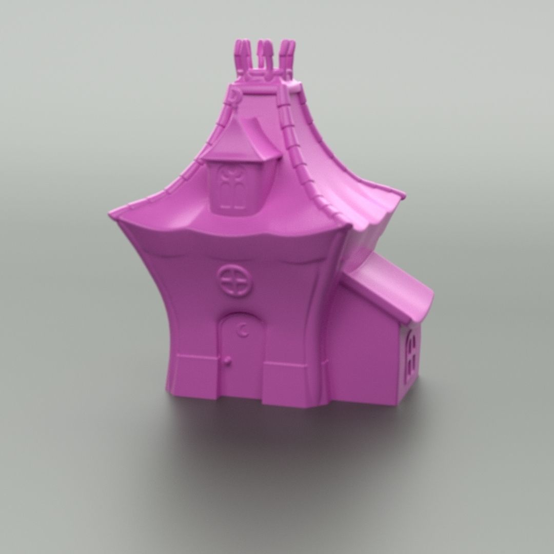 Cartoon Witch House 3D print model_3
