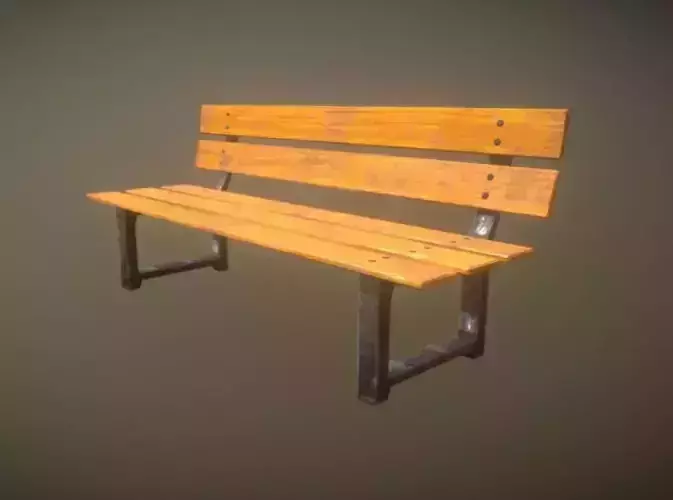 Game Ready Park Bench Low Poly  Low-poly 3D model