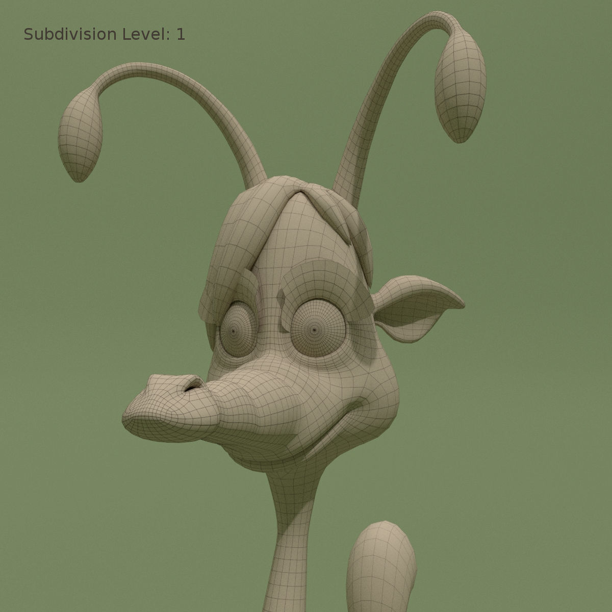 Cartoon Alien Lama Jessica 3D model_13