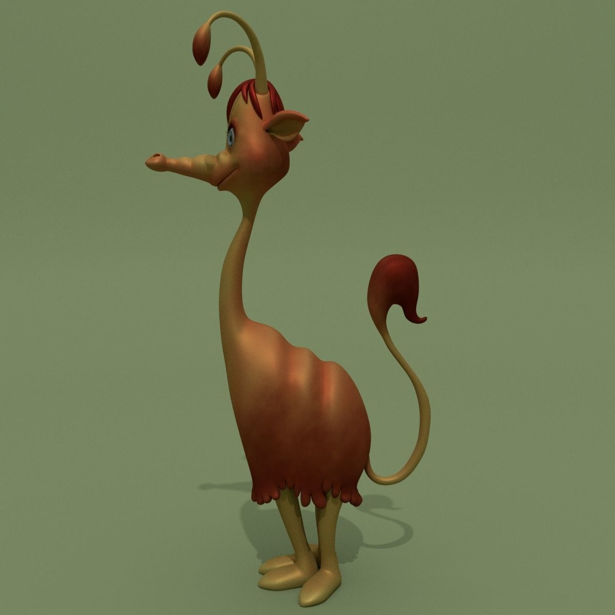 Cartoon Alien Lama Jessica 3D model_7