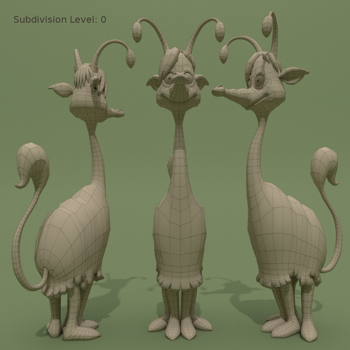 Cartoon Alien Lama Jessica 3D model_10