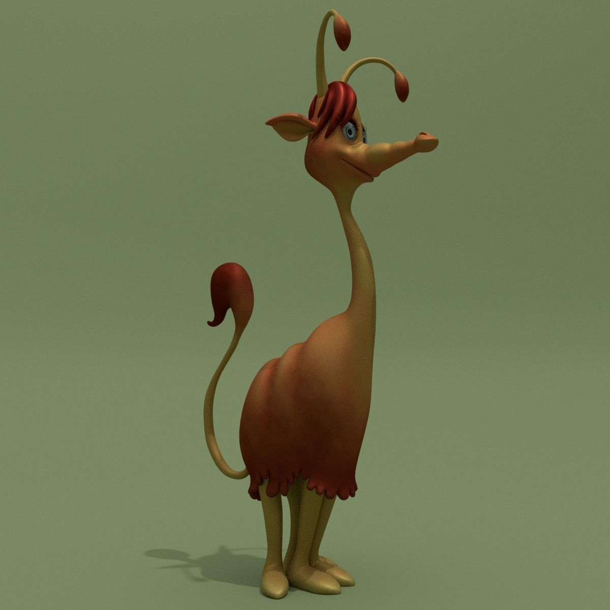 Cartoon Alien Lama Jessica 3D model_2