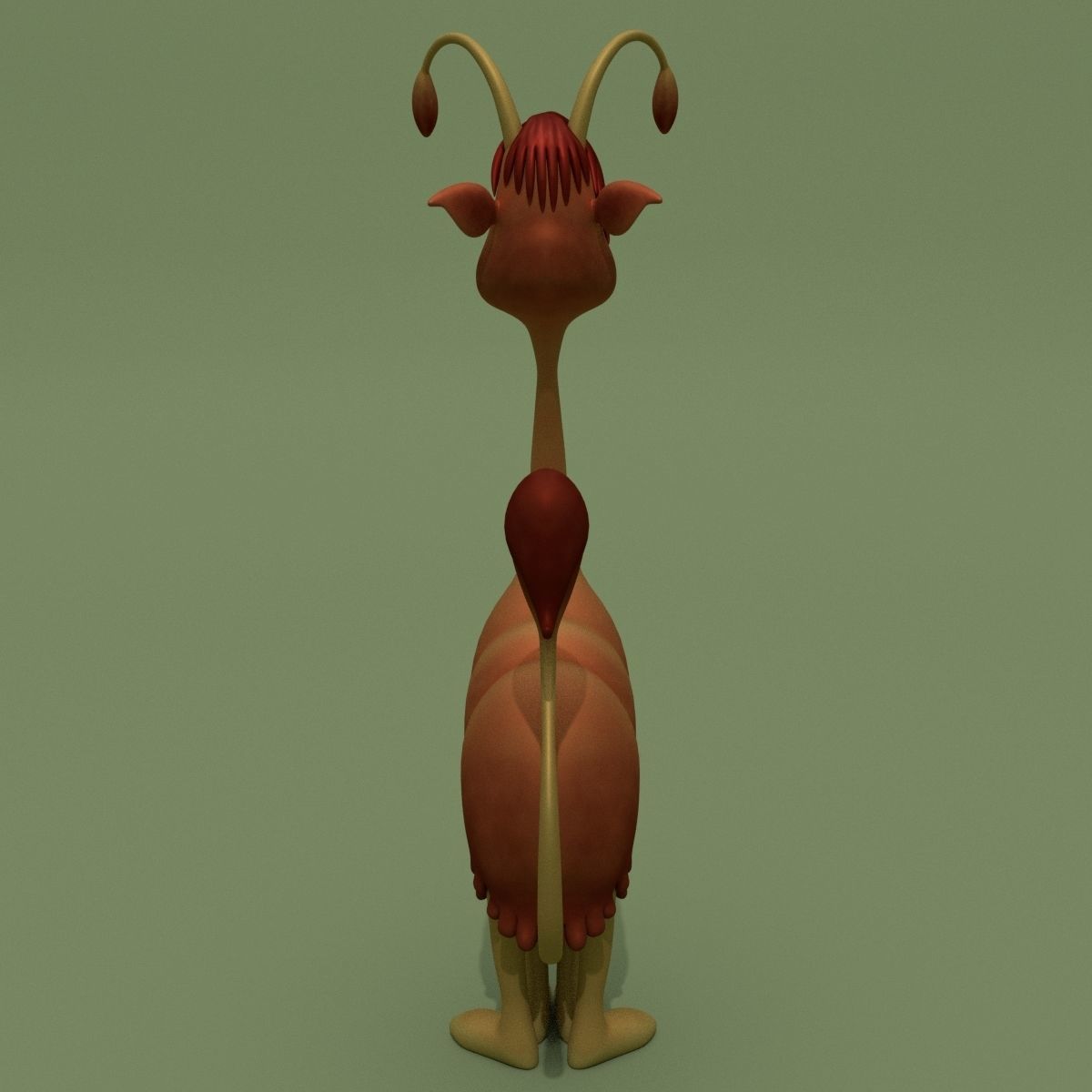 Cartoon Alien Lama Jessica 3D model_5