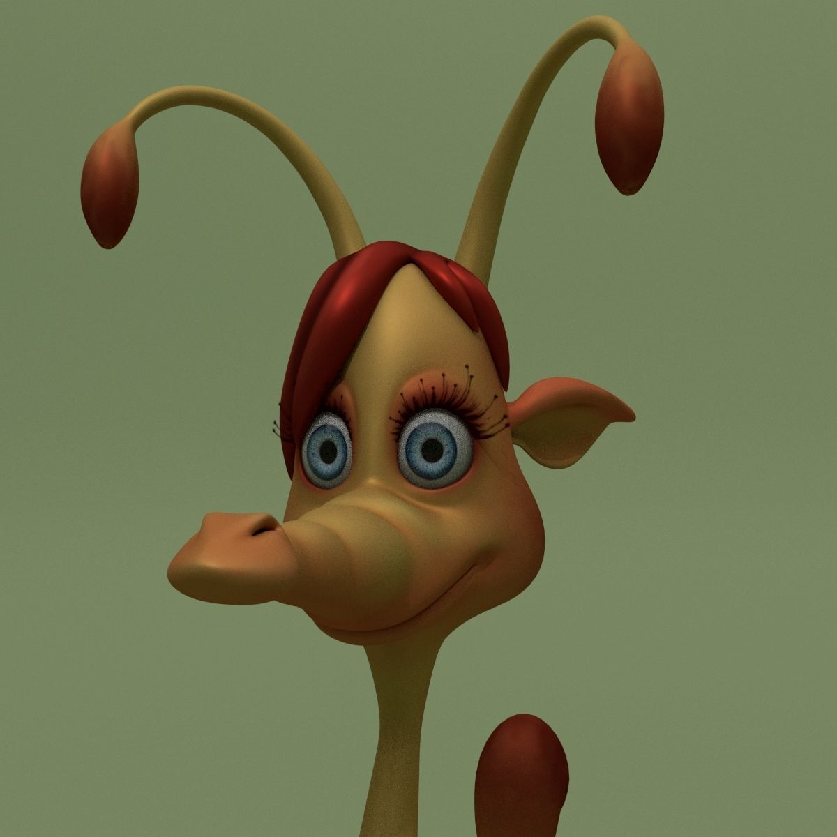 Cartoon Alien Lama Jessica 3D model_8