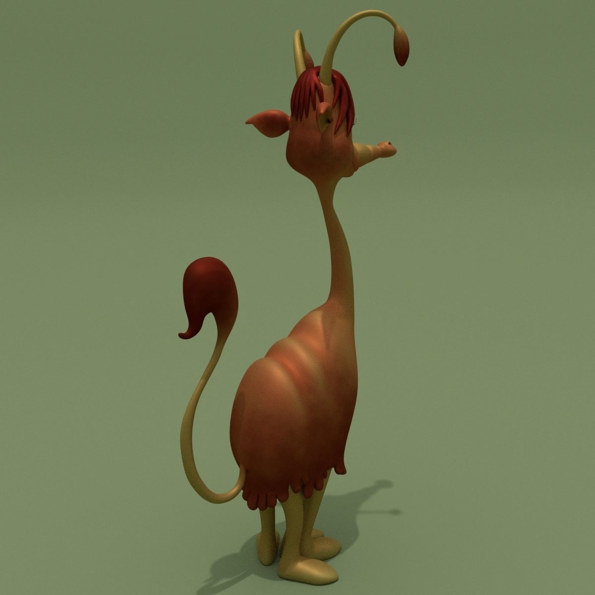Cartoon Alien Lama Jessica 3D model_4