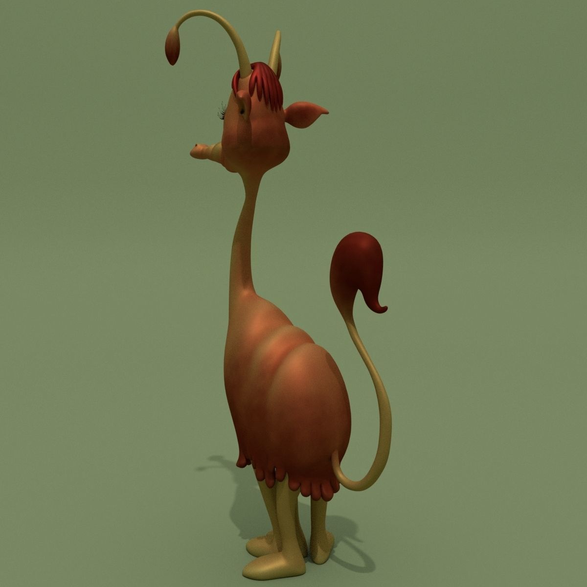 Cartoon Alien Lama Jessica 3D model_6