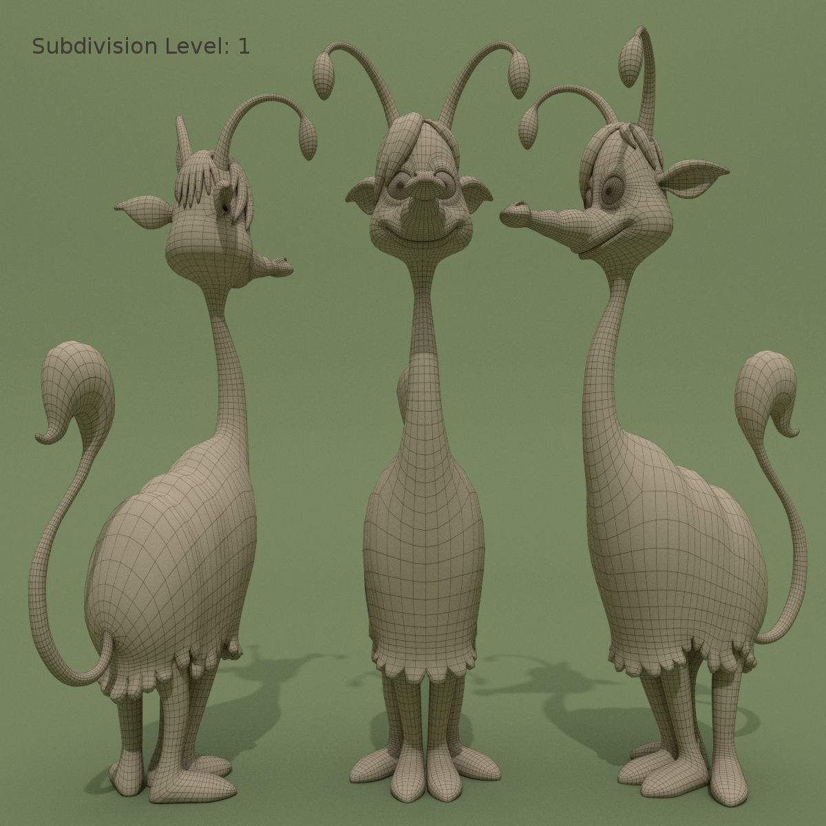 Cartoon Alien Lama Jessica 3D model_11