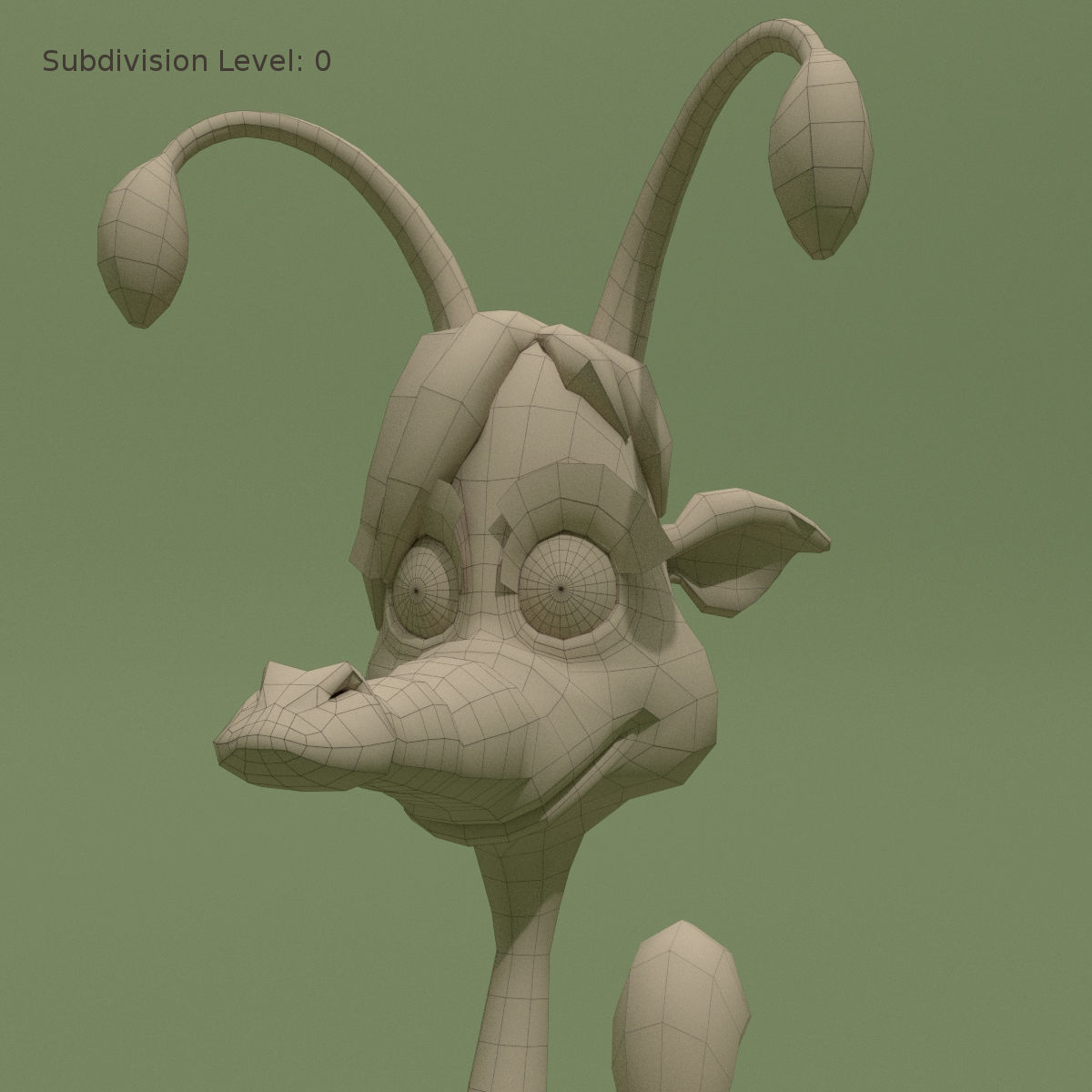 Cartoon Alien Lama Jessica 3D model_12