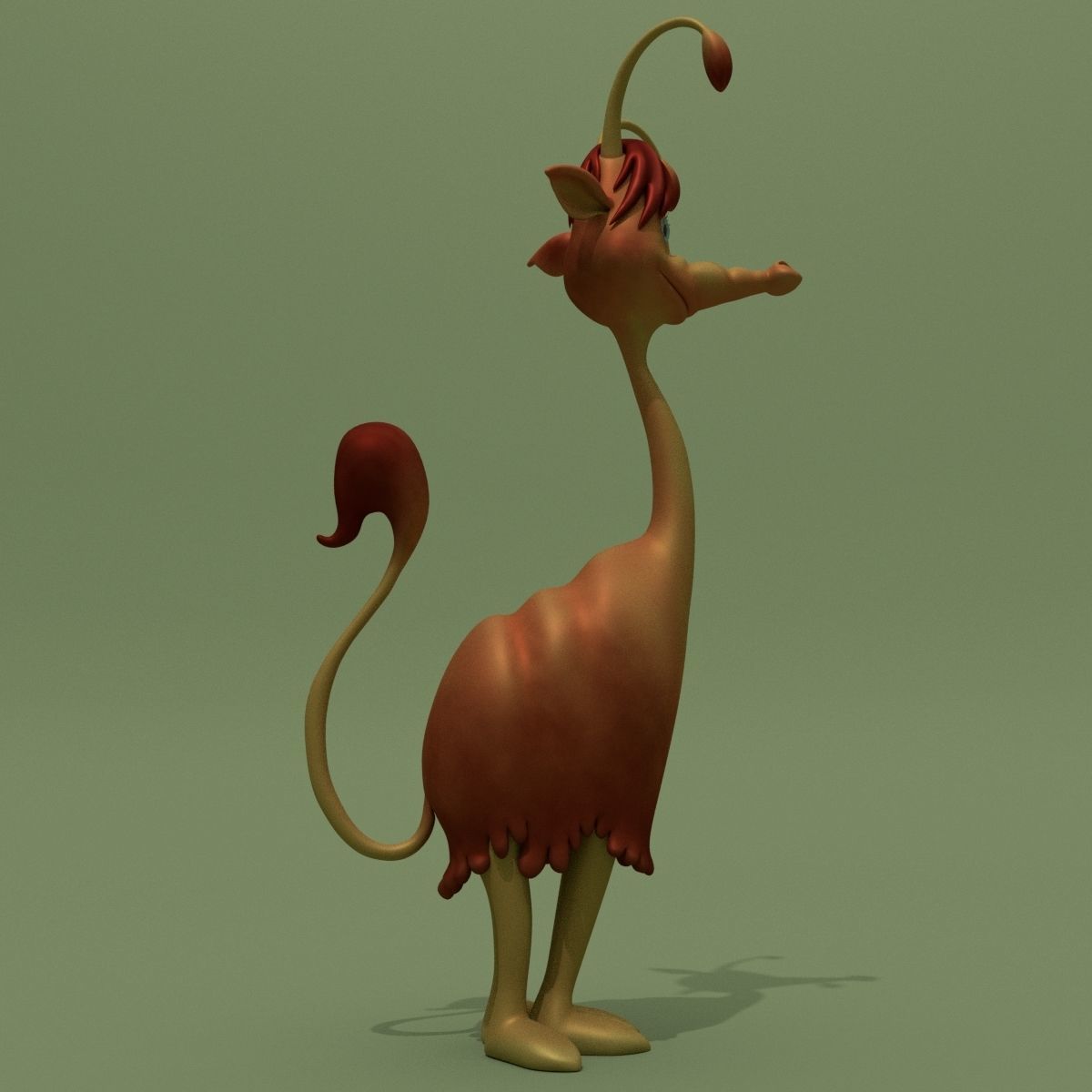 Cartoon Alien Lama Jessica 3D model_3