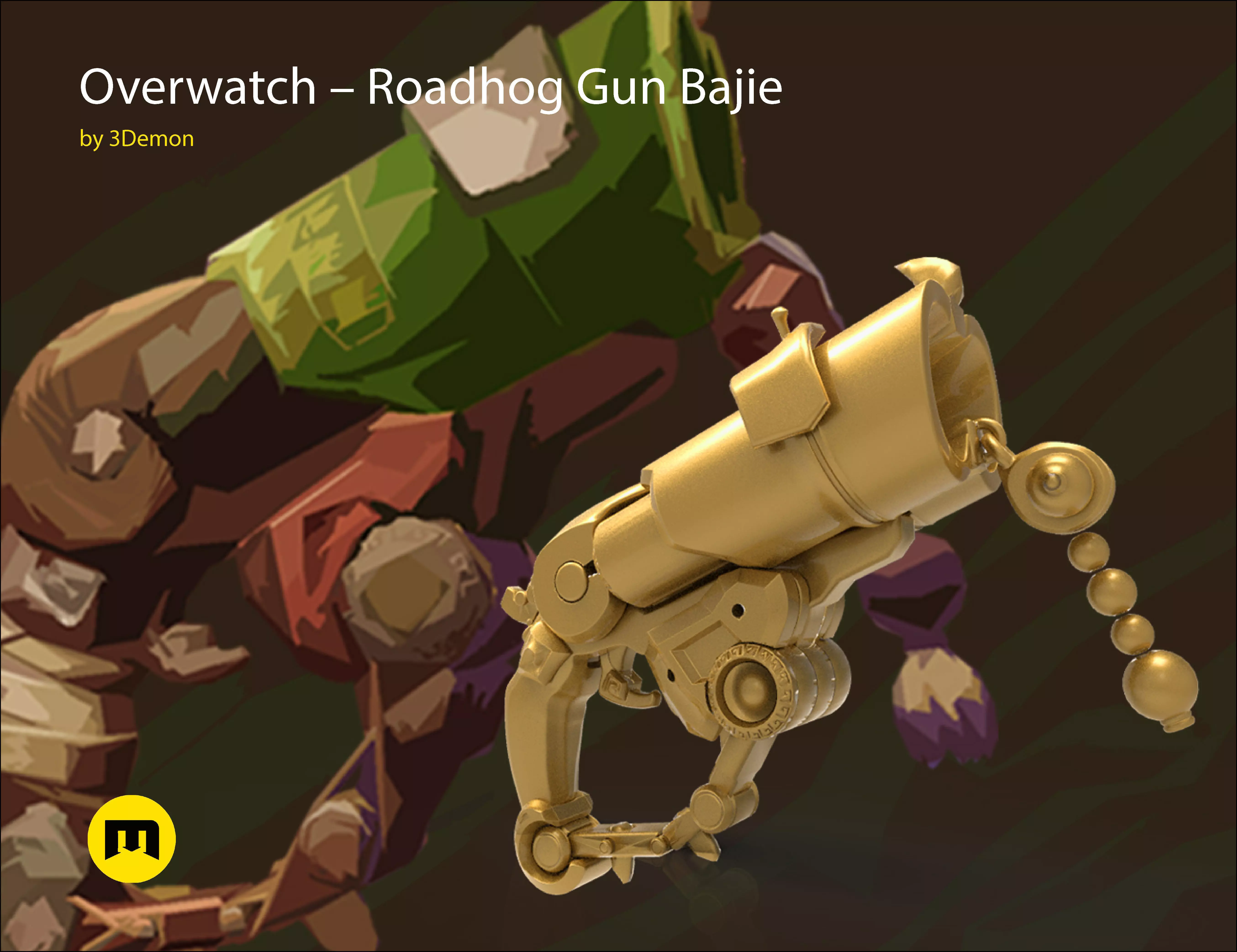 Overwatch Roadhog Gun Bajie 3D print model_0