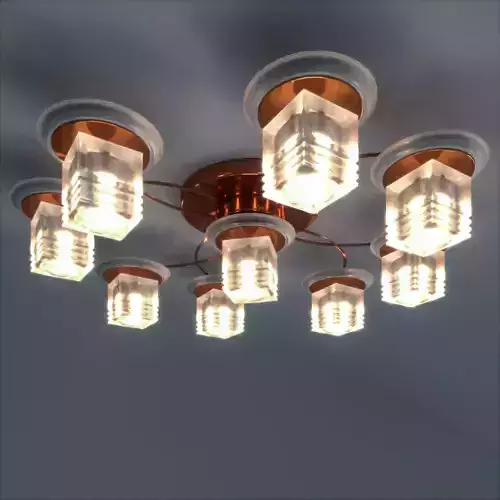 Chandelier ceiling light with six lights Free low-poly 3D model