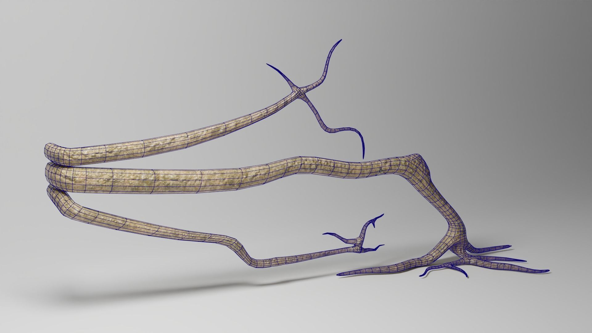 Roots or Vines Pack and 3D printable STL Low-poly 3D model_3