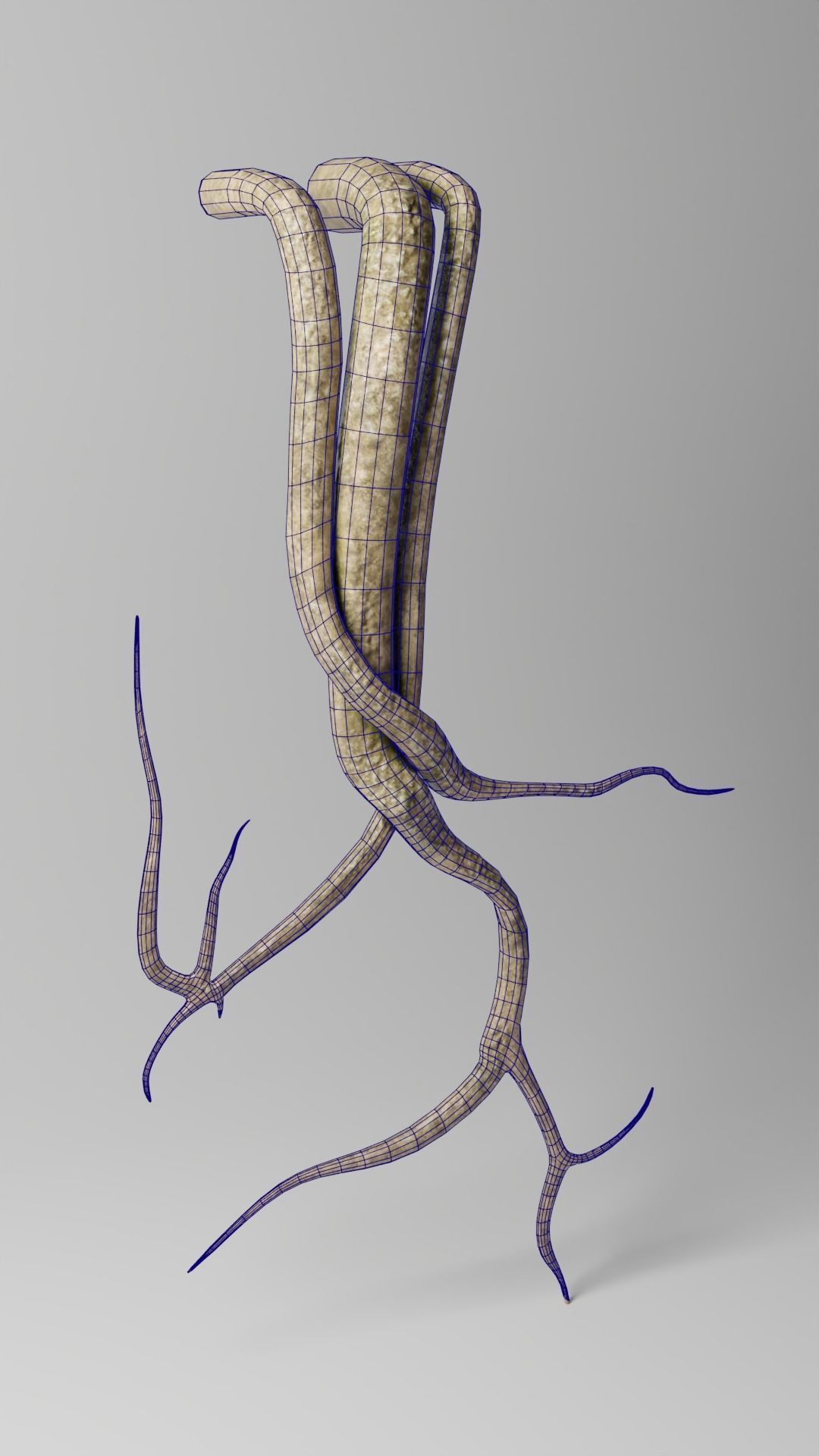 Roots or Vines Pack and 3D printable STL Low-poly 3D model_7