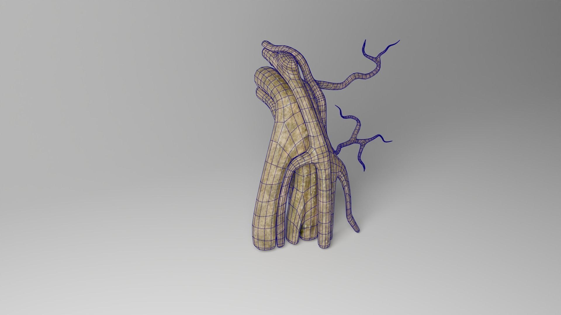 Roots or Vines Pack and 3D printable STL Low-poly 3D model_19