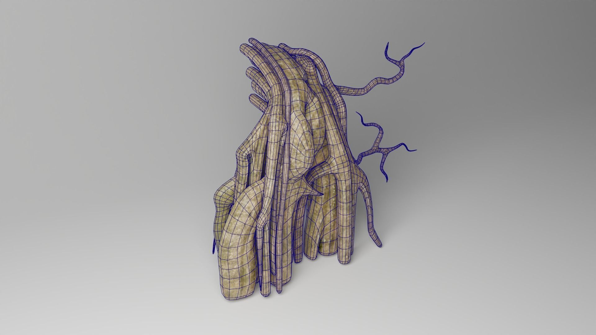 Roots or Vines Pack and 3D printable STL Low-poly 3D model_23