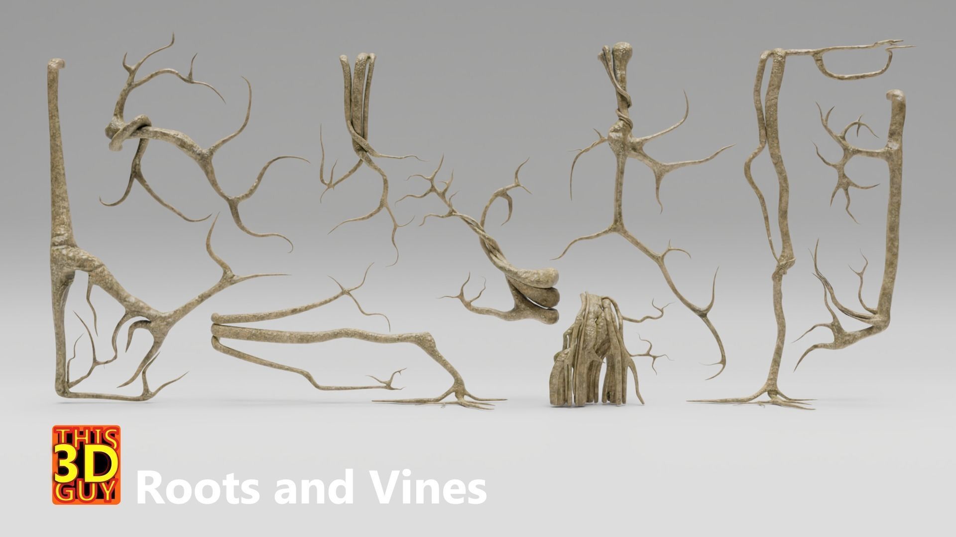 3D model Roots or Vines Pack and 3D printable STL VR / AR / low-poly ...