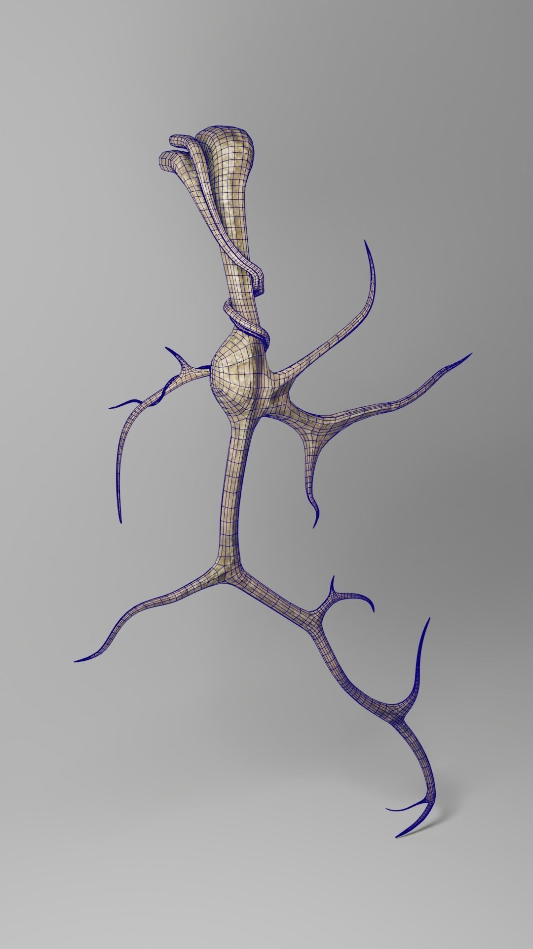 Roots or Vines Pack and 3D printable STL Low-poly 3D model_9