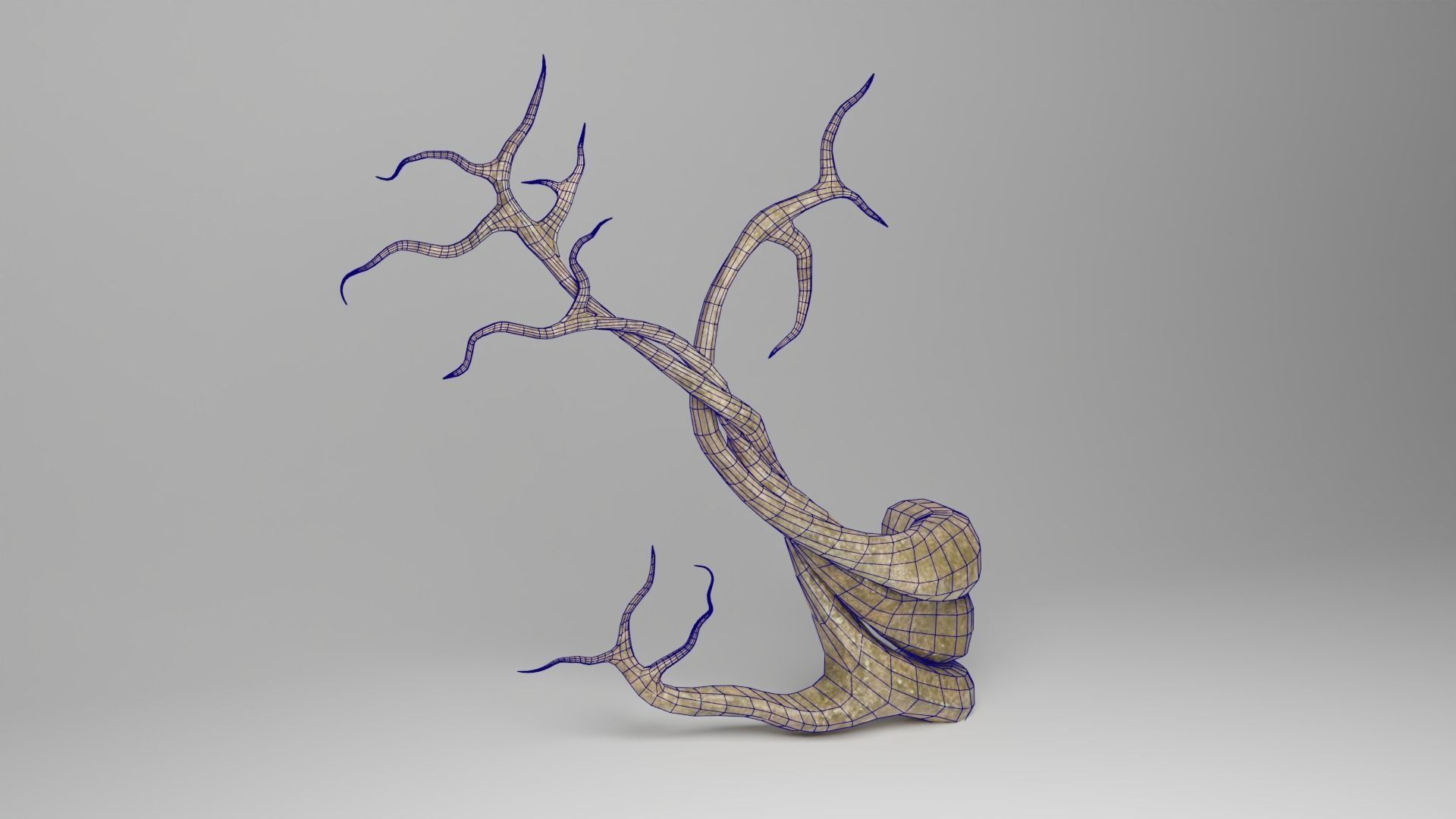 Roots or Vines Pack and 3D printable STL Low-poly 3D model_17