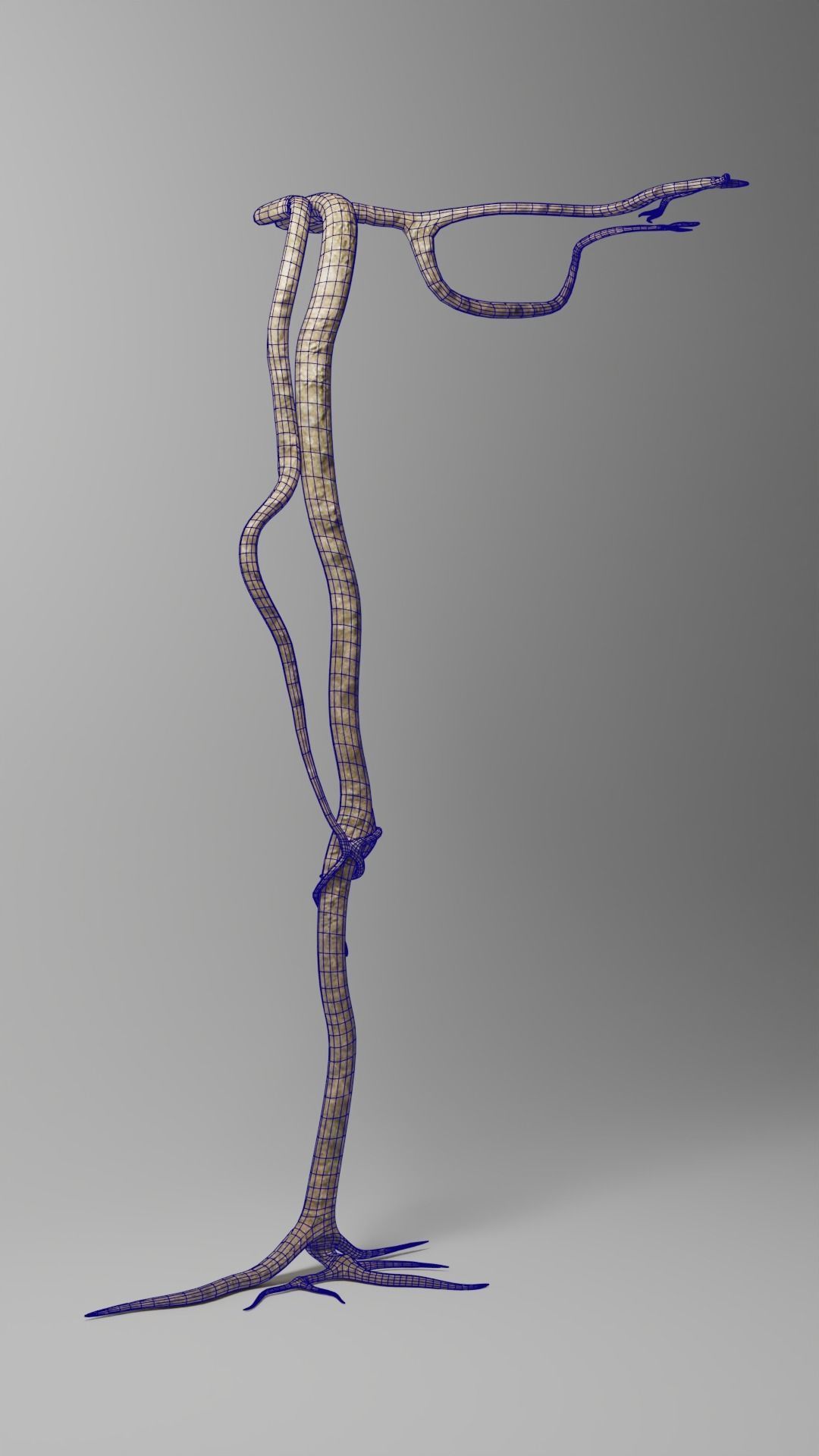 Roots or Vines Pack and 3D printable STL Low-poly 3D model_5