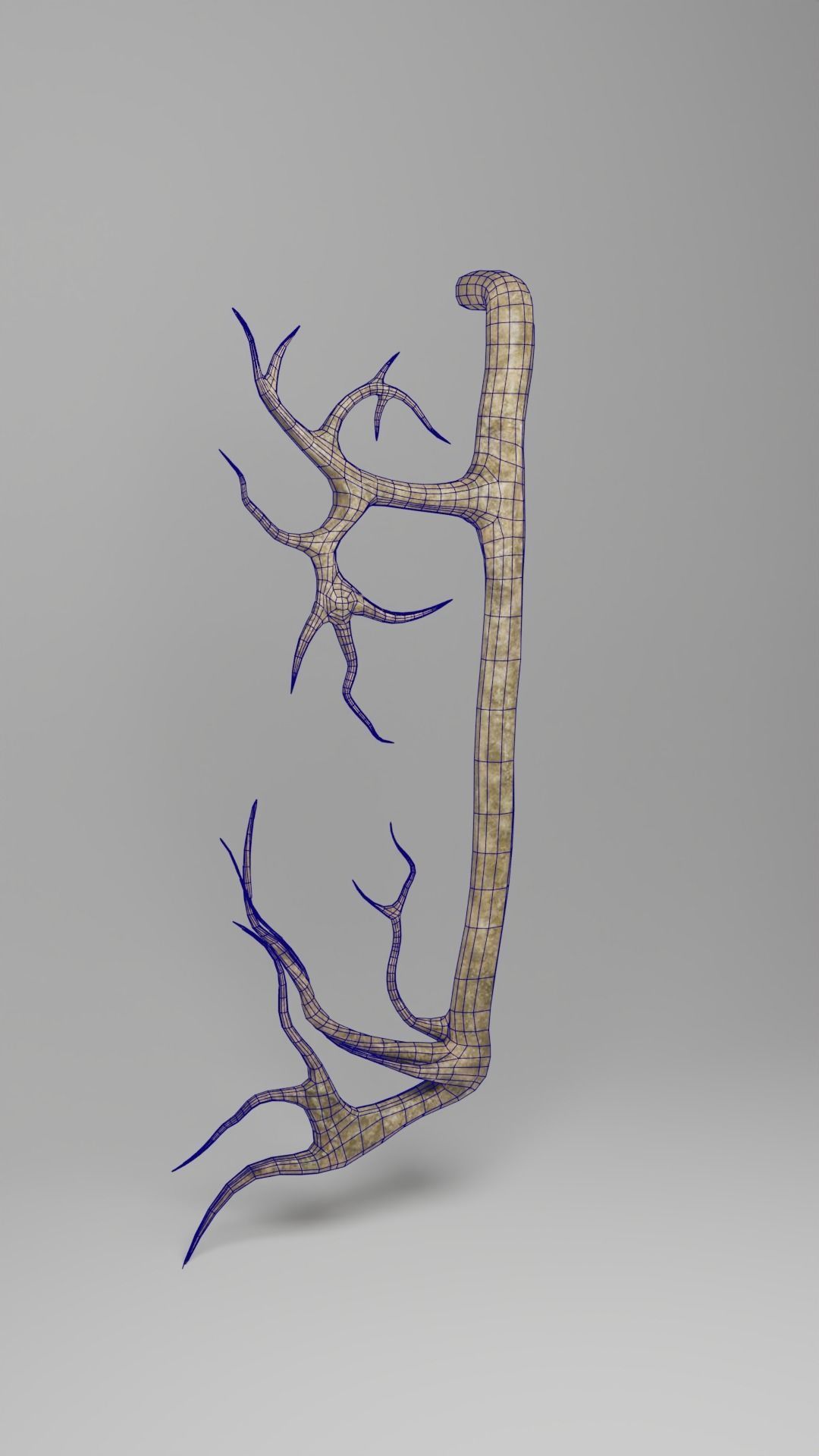 Roots or Vines Pack and 3D printable STL Low-poly 3D model_15