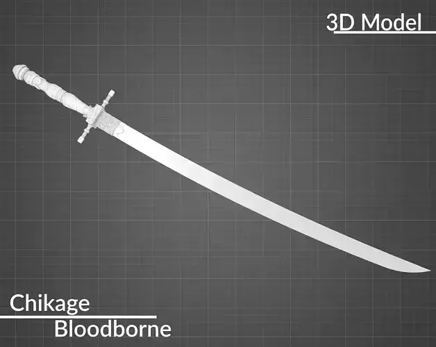 Bloodborne Chikage Katana Sword From Software 3D print model