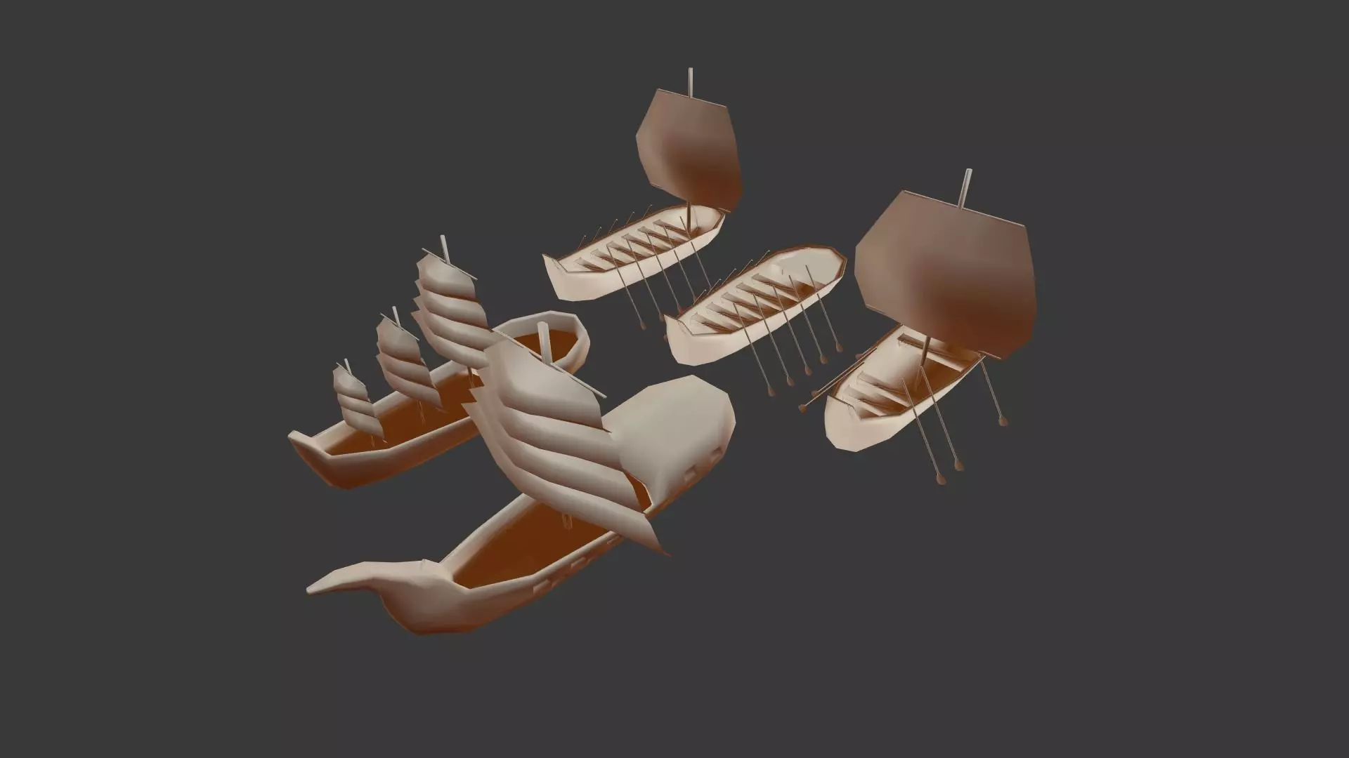 Ship - Low poly sailing Free low-poly 3D model