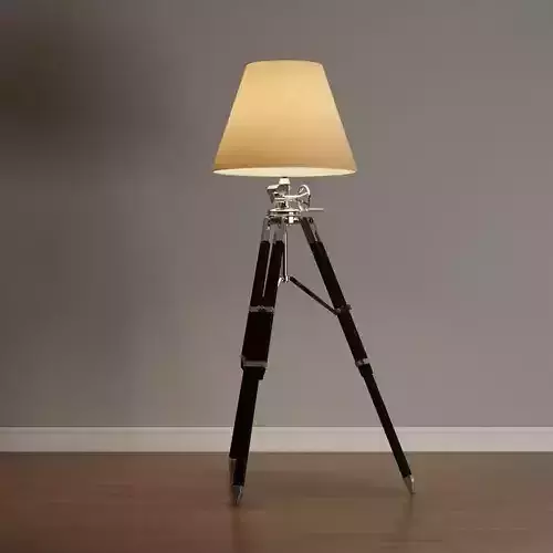 Ansel Tripod  Chrome and Black Floor Lamp