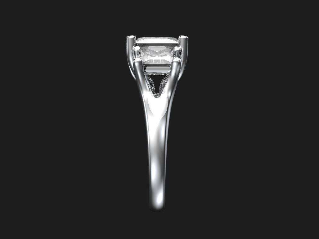 Three stone engagement ring 3D print model_4
