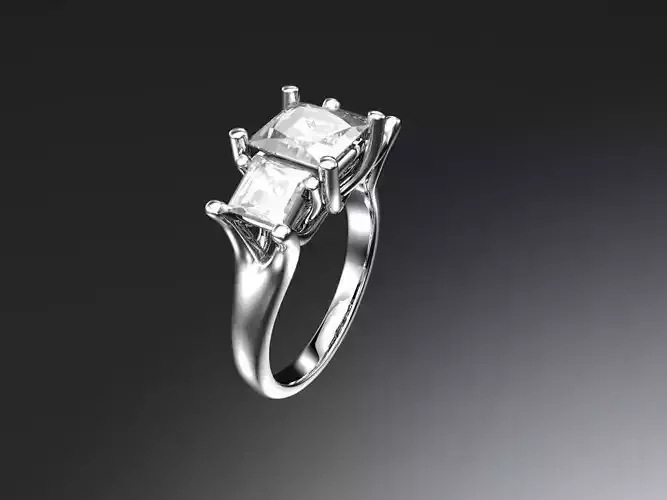 Three stone engagement ring