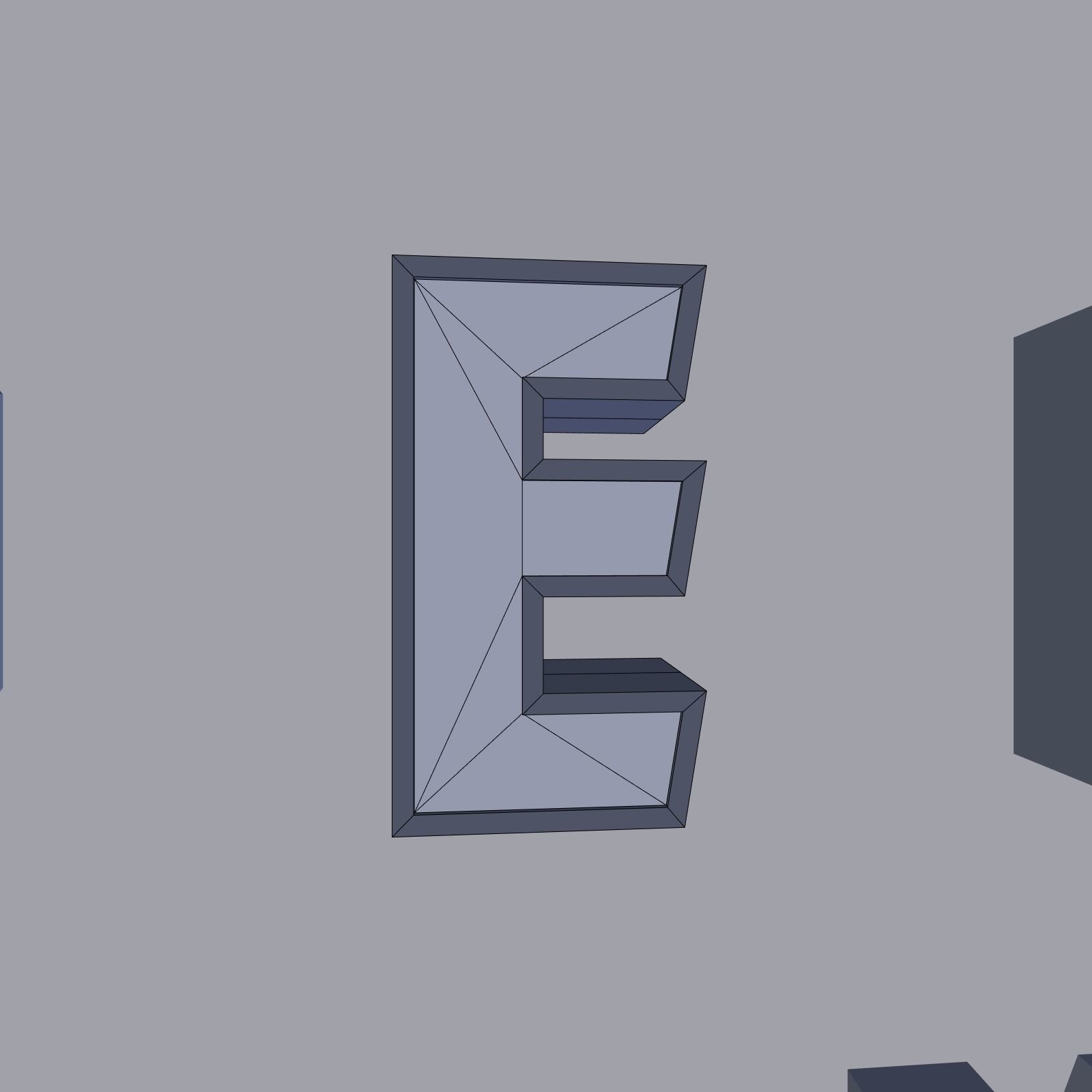 Alphabet Low-poly 3D model_21